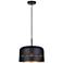 Canarm Miles 13" Wide Modern Matte Black Dome Pendant