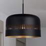 1_Canarm Miles 13" Wide Modern Matte Black Dome Pendant