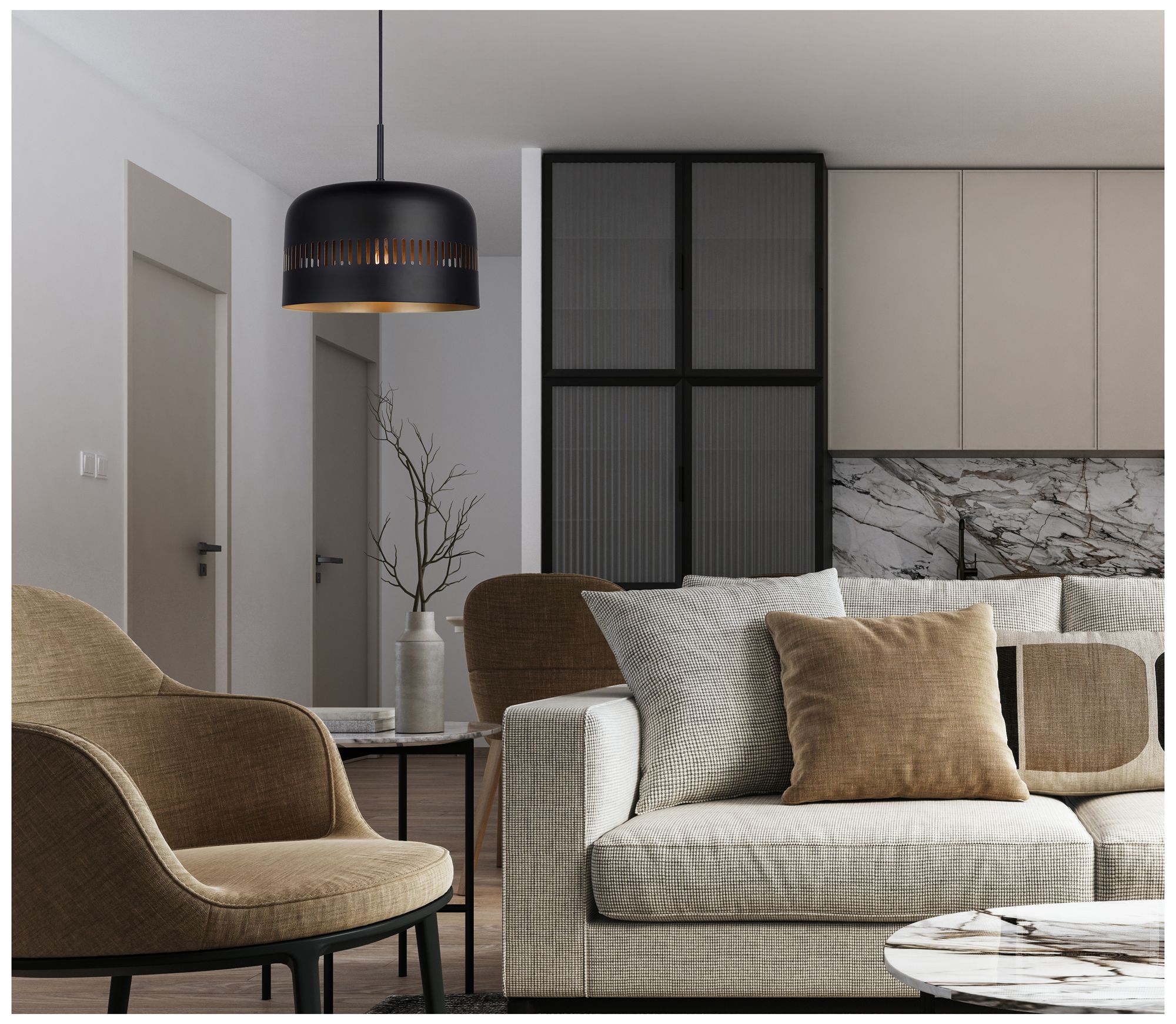 Image 3 Canarm Miles 13" Wide Modern Matte Black Dome Pendant more views