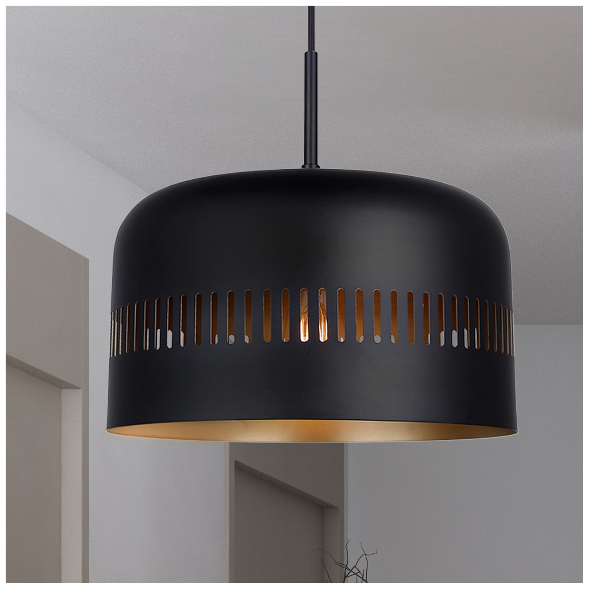 Image 4 Canarm Miles 13" Wide Modern Matte Black Dome Pendant more views