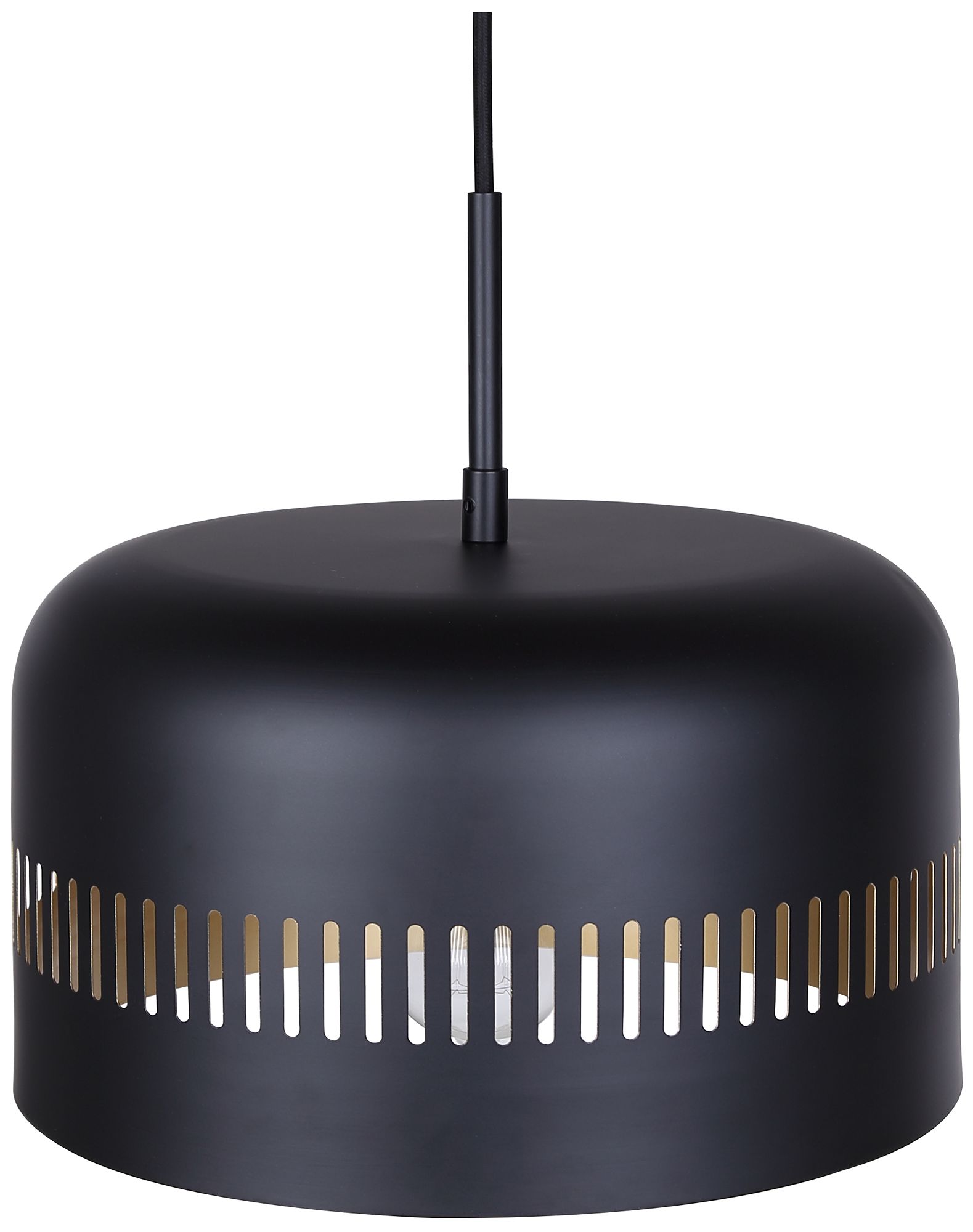 Canarm Miles 13" Wide Modern Matte Black Dome Pendant