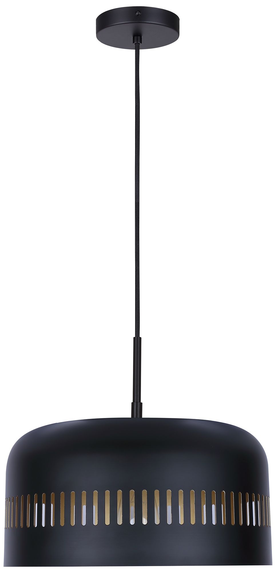 Canarm Miles 13" Wide Modern Matte Black Dome Pendant
