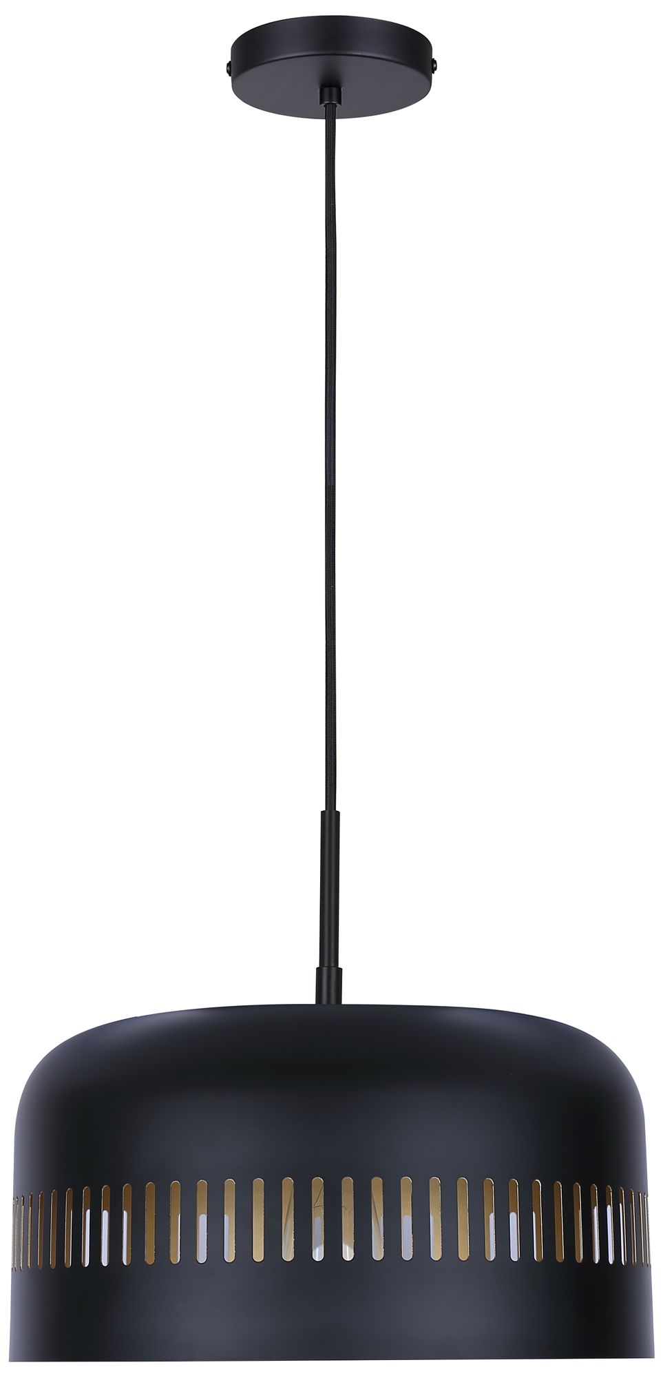 Canarm Miles 13" Wide Modern Matte Black Dome Pendant