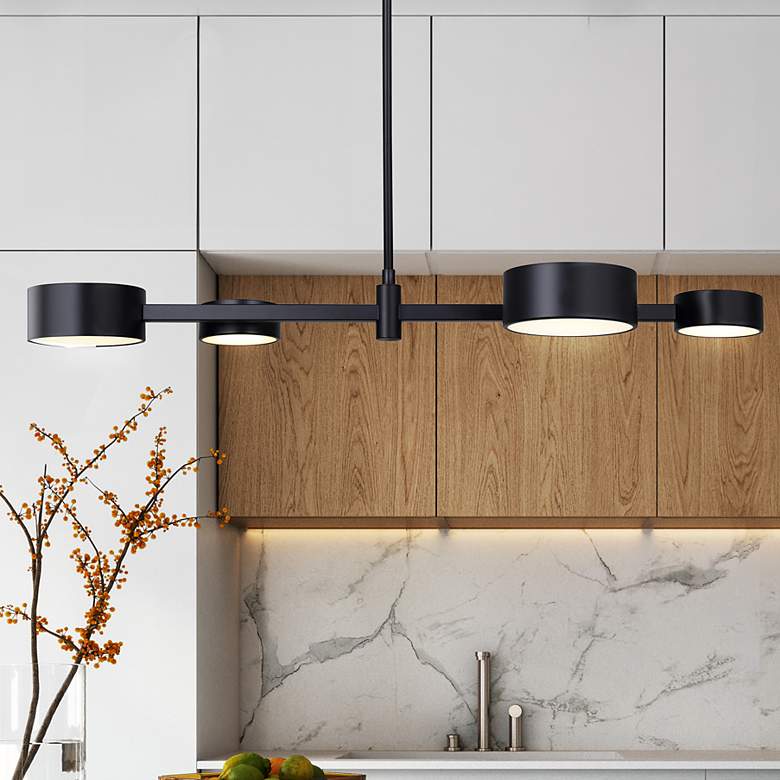 Image 1 Canarm Montgomery 34" Wide Modern Matte Black LED Island Pendant