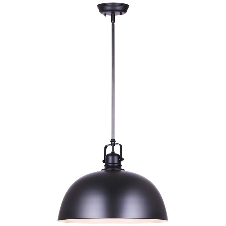 Image 1 Canarm Polo 16" Wide Modern Matte Black Dome Pendant