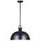 Canarm Polo 16" Wide Modern Matte Black Dome Pendant