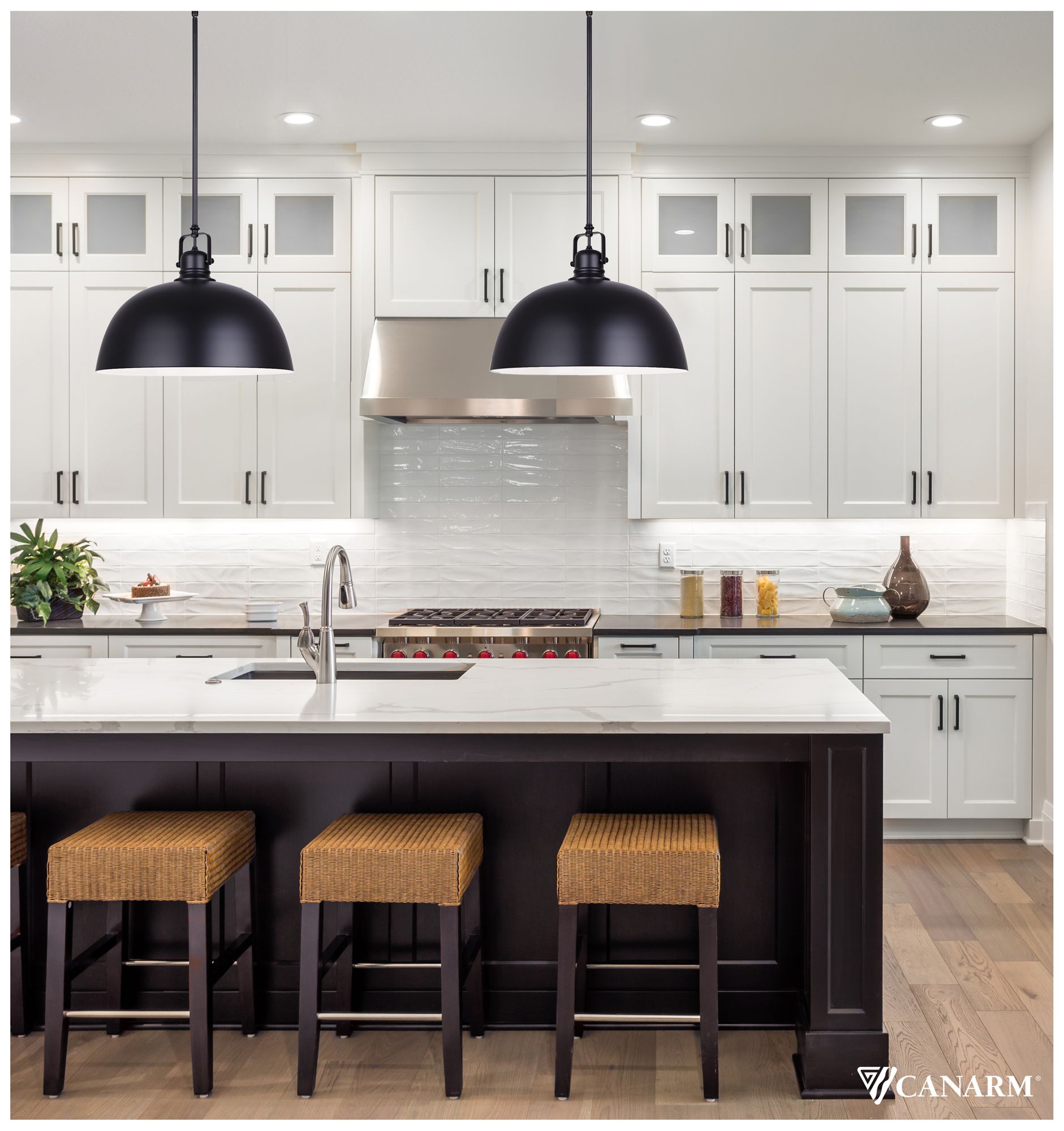 Image 3 Canarm Polo 16" Wide Modern Matte Black Dome Pendant more views