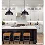 3_Canarm Polo 16" Wide Modern Matte Black Dome Pendant more views