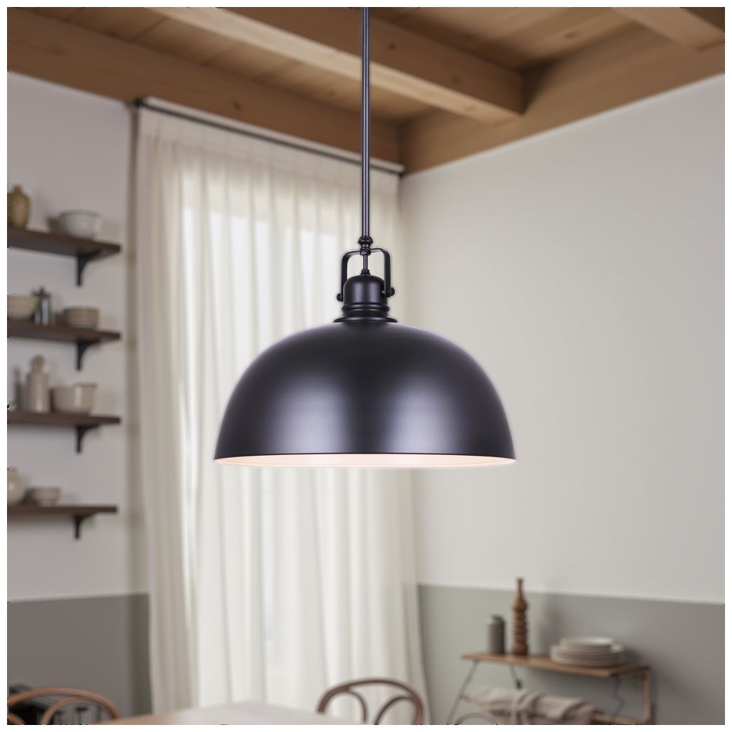 Image 4 Canarm Polo 16" Wide Modern Matte Black Dome Pendant more views
