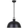 Canarm Polo 16" Wide Modern Matte Black Dome Pendant