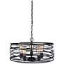 2_Canarm Ryland 22" Wide Modern Matte Black 5-Light Cage Pendant