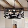 4_Canarm Ryland 22" Wide Modern Matte Black 5-Light Cage Pendant more views