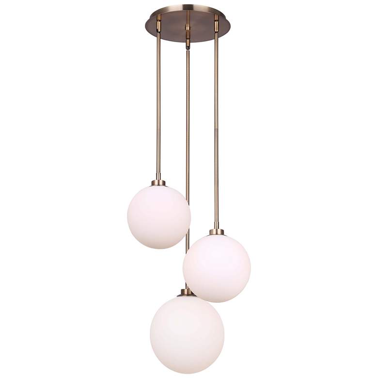 Image 1 Canarm Simone 15" Wide Glam Gold Opal Glass 3-Light Pendant