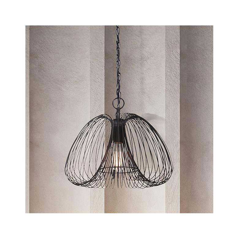 Image 1 Canarm Stockholm 16" Wide Modern Matte Black Swag Pendant
