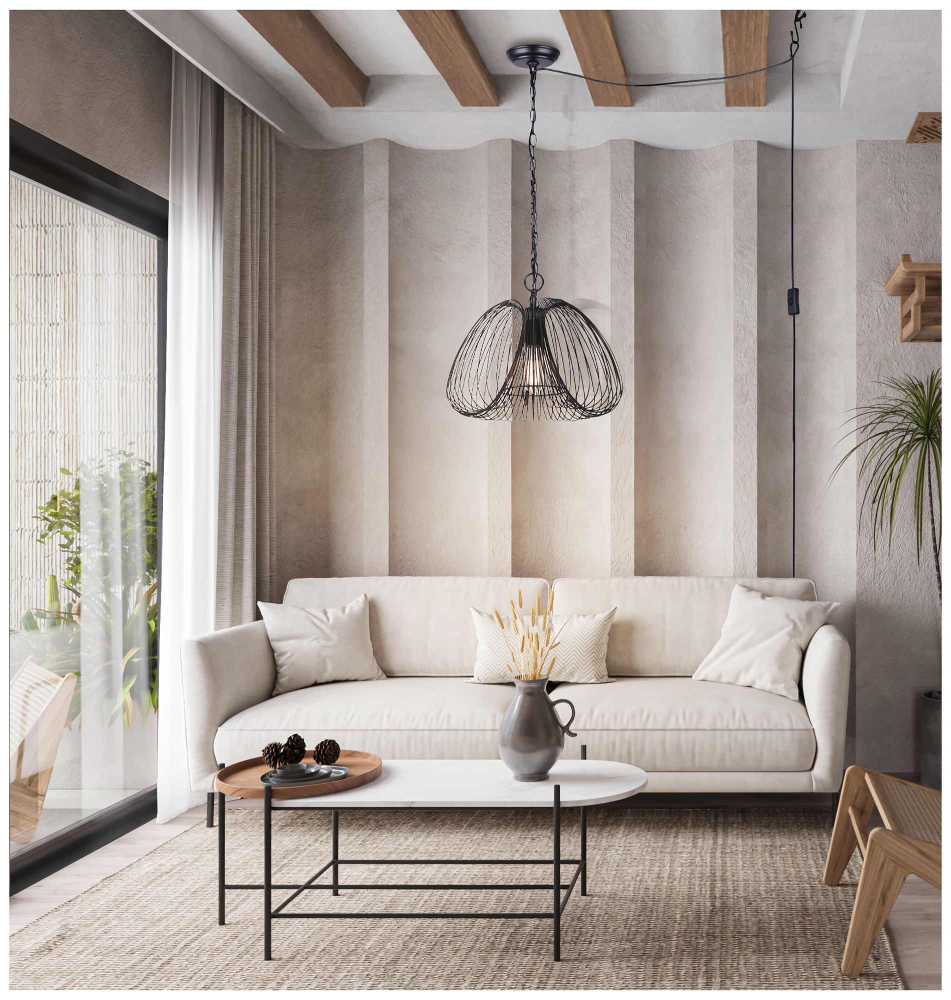 Image 4 Canarm Stockholm 16" Wide Modern Matte Black Swag Pendant more views