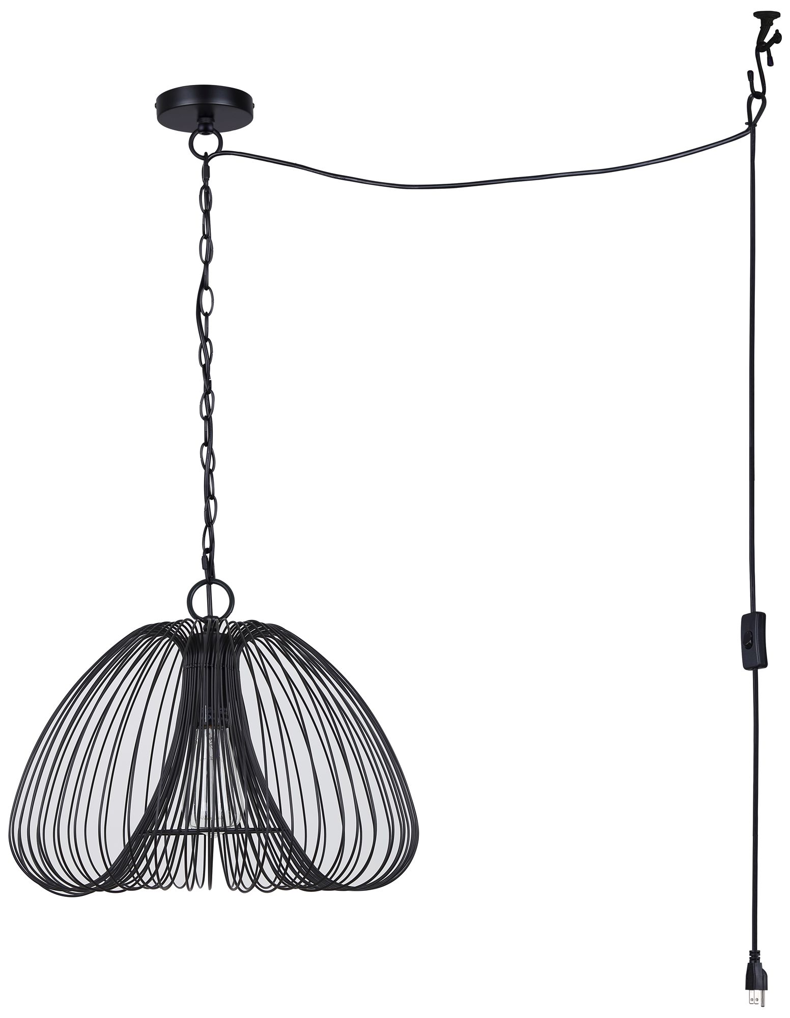 Image 7 Canarm Stockholm 16" Wide Modern Matte Black Swag Pendant more views