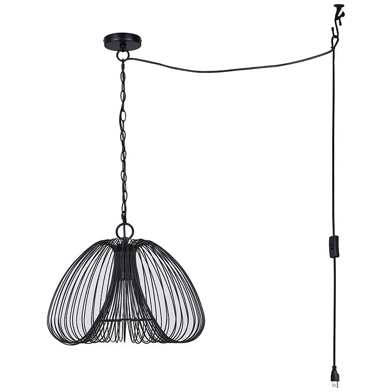 Image 7 Canarm Stockholm 16" Wide Modern Matte Black Swag Pendant more views