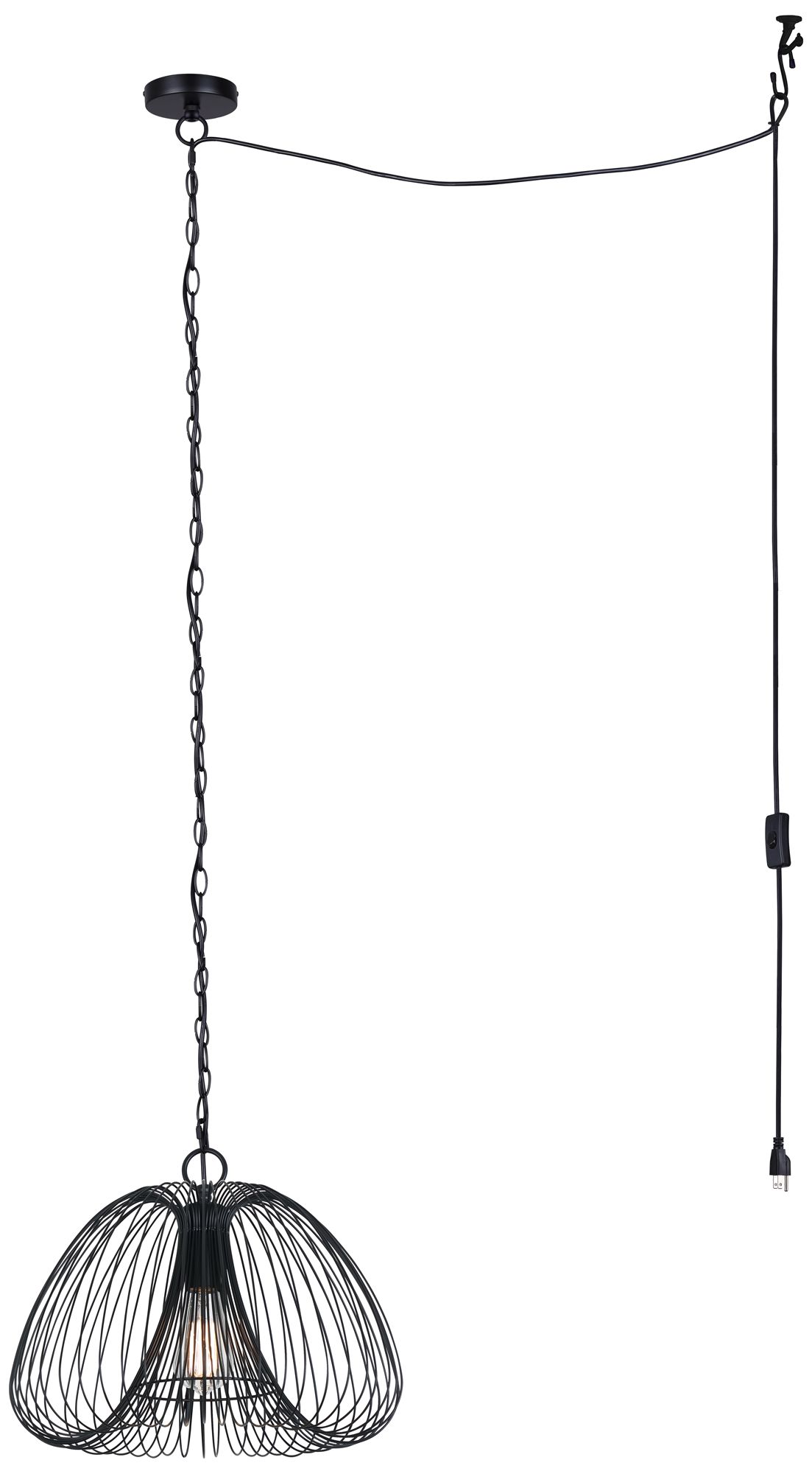 Canarm Stockholm 16" Wide Modern Matte Black Swag Pendant