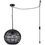 2_Canarm Valence 15" Wide Modern Black String Swag Pendant