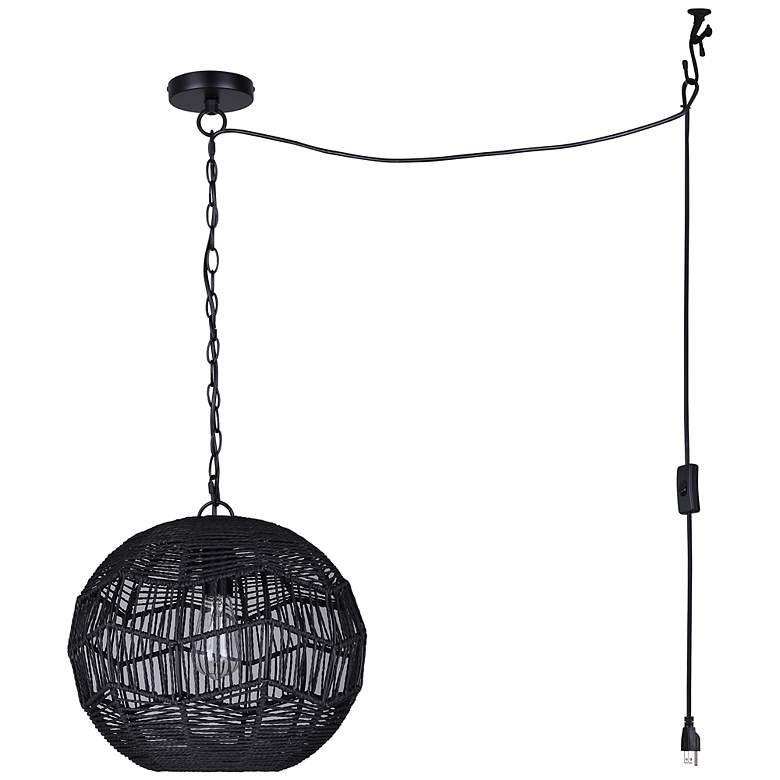 Image 6 Canarm Valence 15" Wide Modern Black String Swag Pendant more views