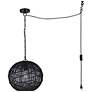 6_Canarm Valence 15" Wide Modern Black String Swag Pendant more views