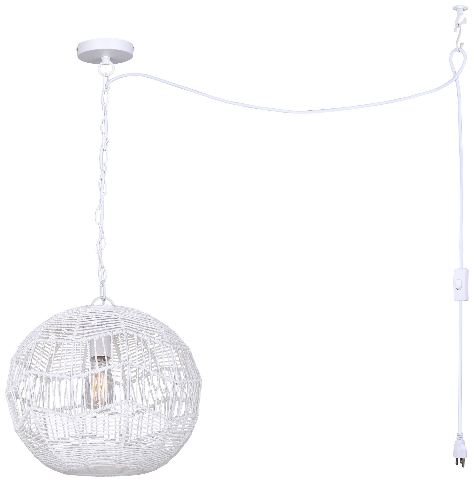 Image 2 Canarm Valence 15" Wide Modern White String Swag Pendant