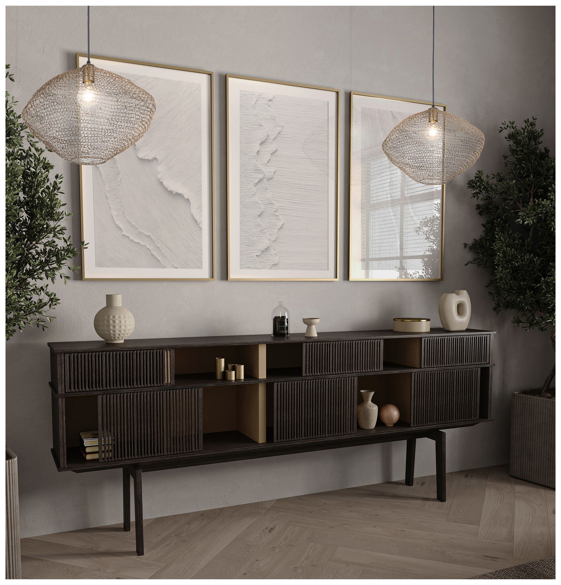 Image 2 Canarm Warren 20" Wide Vintage Antique Brass Chain Pendant more views