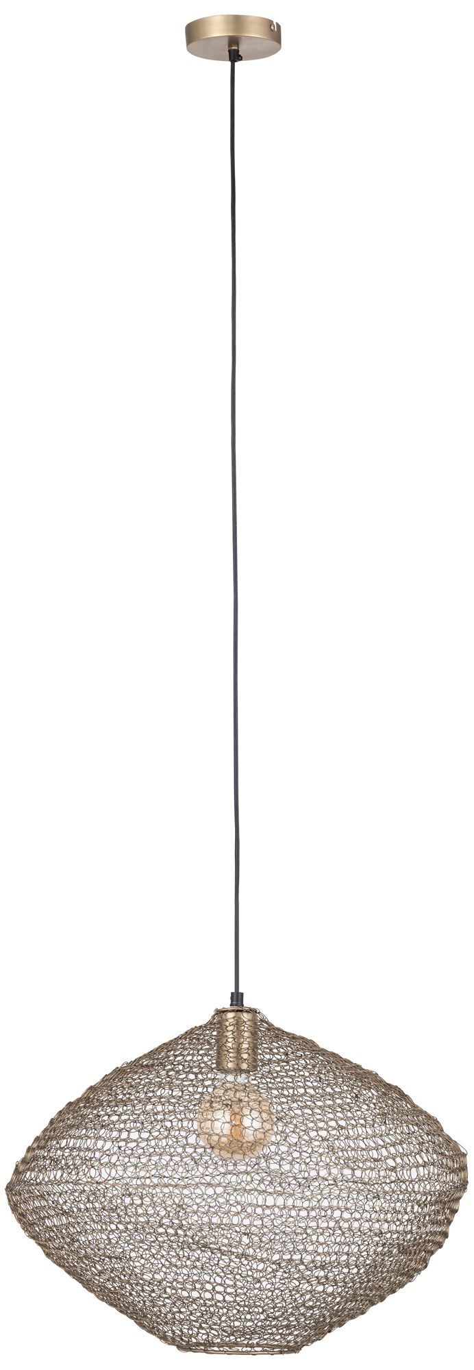 Image 6 Canarm Warren 20" Wide Vintage Antique Brass Chain Pendant more views