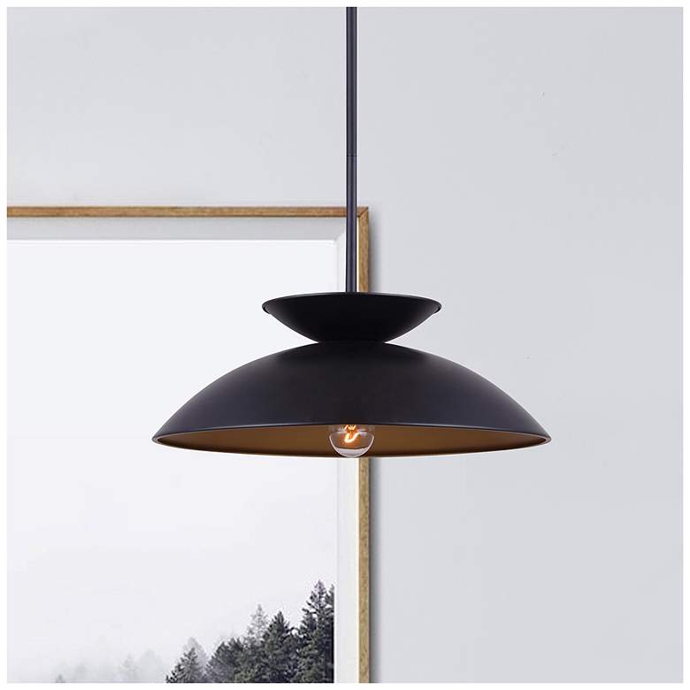 Image 4 Canarm Ziva 18" Wide Modern Matte Black Dome Pendant more views
