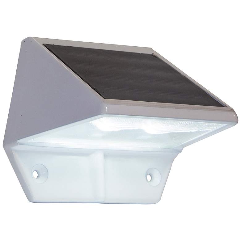 Image 1 Canarsie 3 1/2 inch Wide White Outdoor Solar LED Deck Light