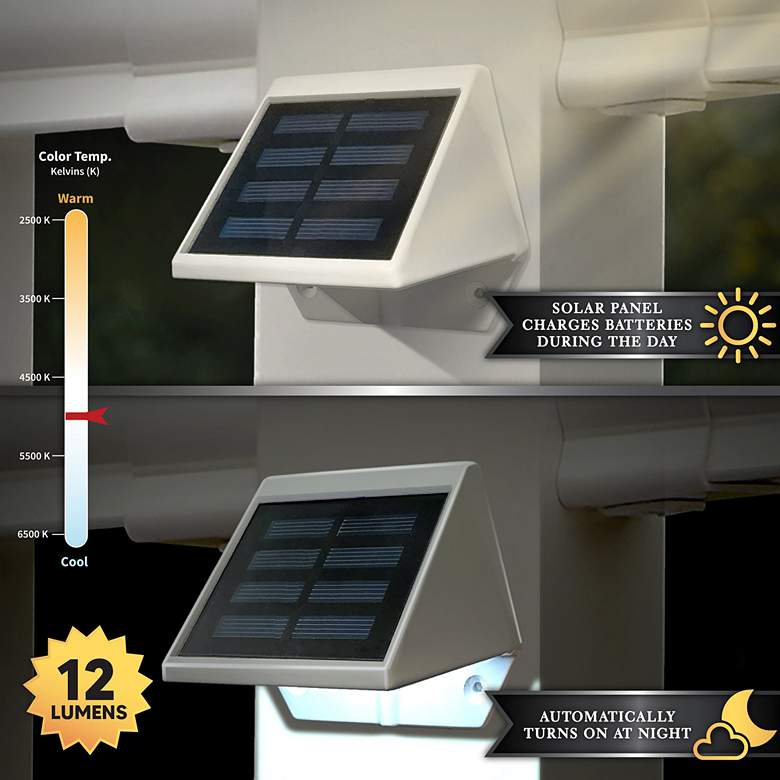 Image 3 Canarsie 3 1/2" Wide White Outdoor Solar LED Deck Light more views