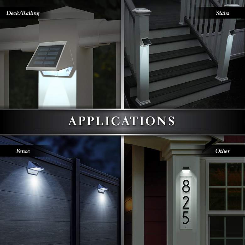 Image 4 Canarsie 3 1/2" Wide White Outdoor Solar LED Deck Light more views