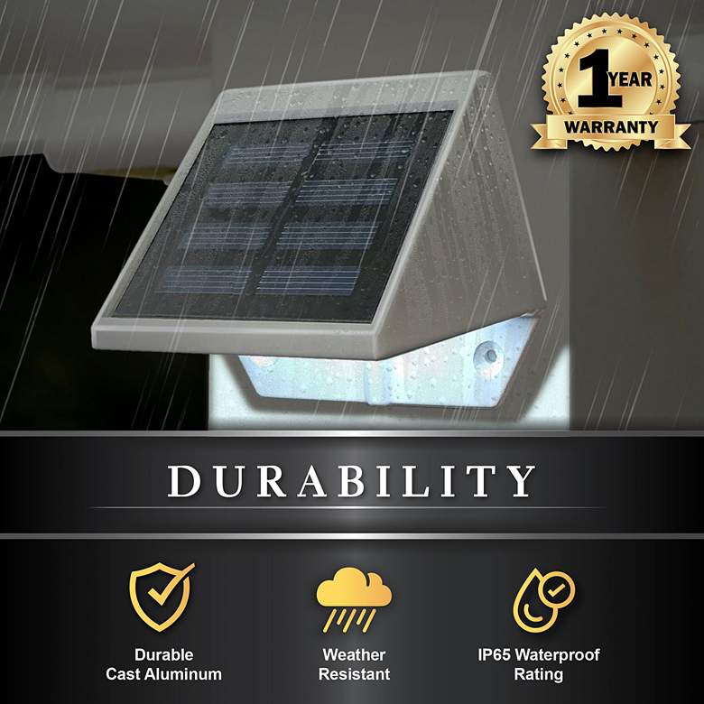 Image 5 Canarsie 3 1/2" Wide White Outdoor Solar LED Deck Light more views