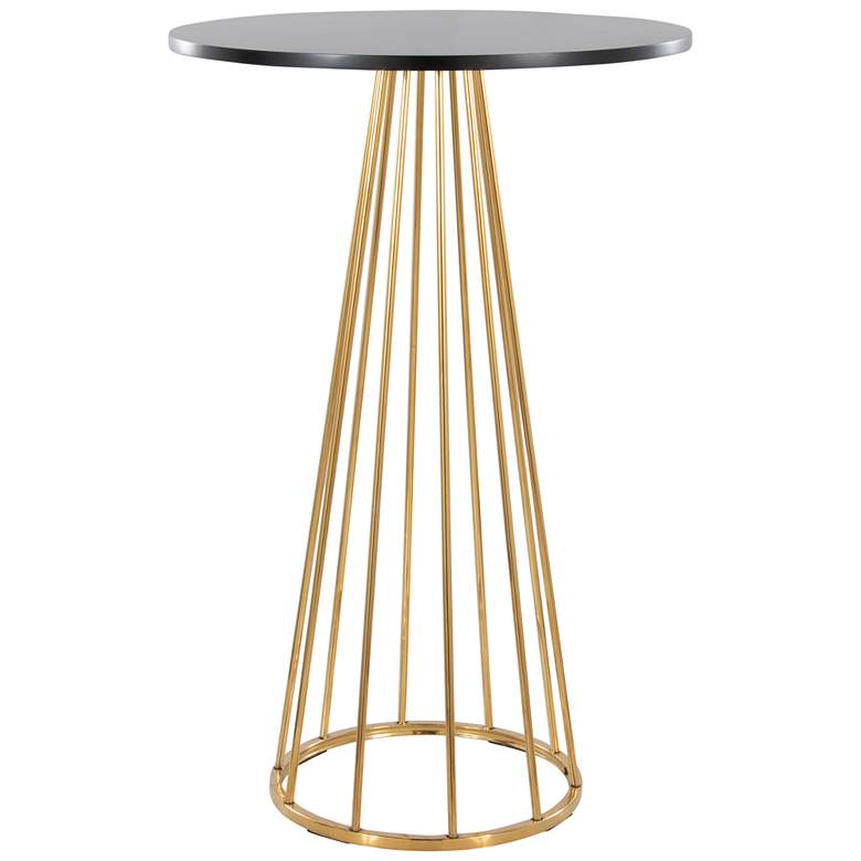 Image 1 Canary Bar Table in Gold Metal and Black Wood by LumiSource