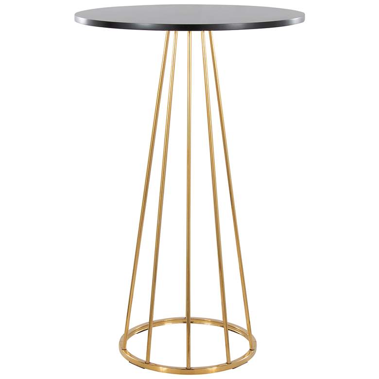 Image 2 Canary Bar Table in Gold Metal and Black Wood by LumiSource more views
