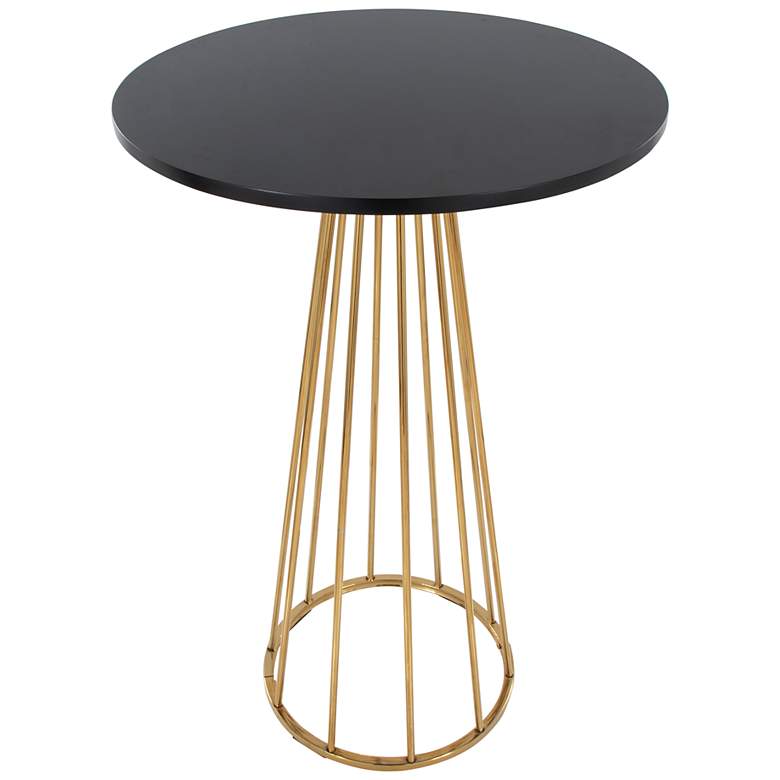 Image 3 Canary Bar Table in Gold Metal and Black Wood by LumiSource more views