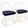 Canary Blue Velvet Dining Chairs Set of 2