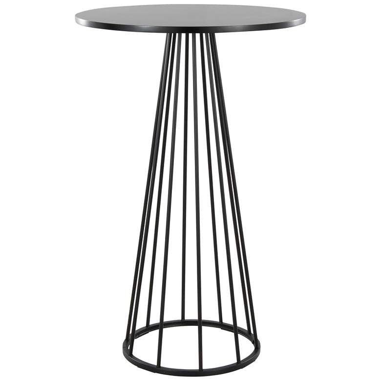 Image 1 Canary Contemporary Bar Table in Black Metal and Black Wood by LumiSource