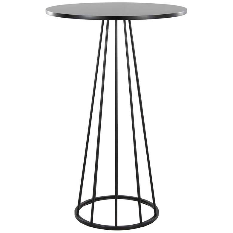 Image 2 Canary Contemporary Bar Table in Black Metal and Black Wood by LumiSource more views
