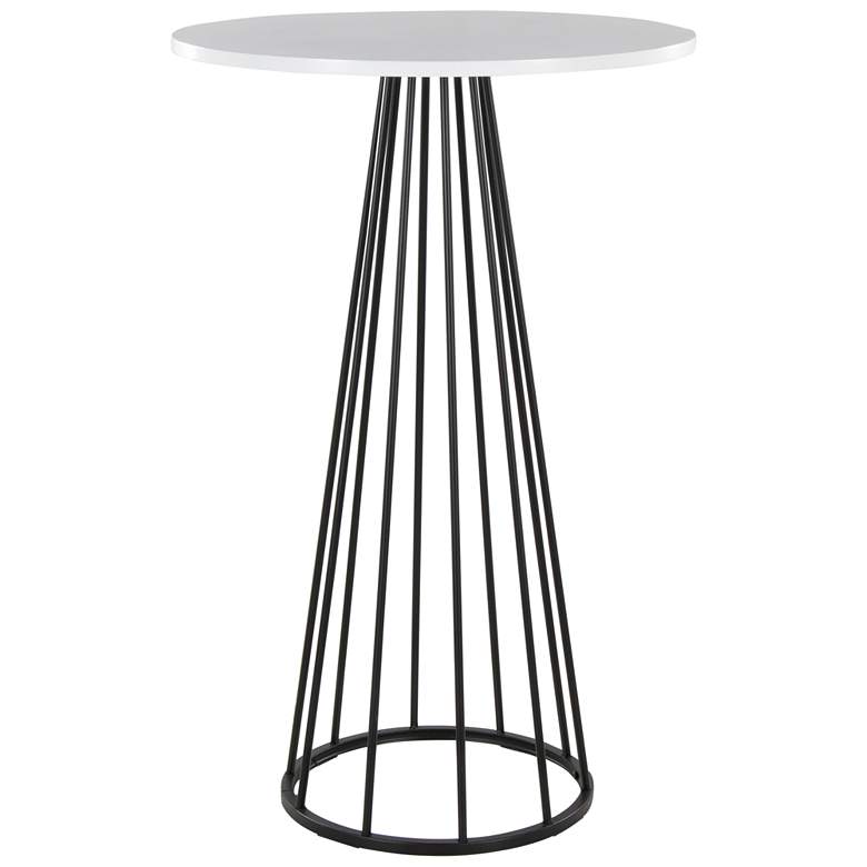 Image 1 Canary Contemporary Bar Table in Black Metal and White Wood by LumiSource