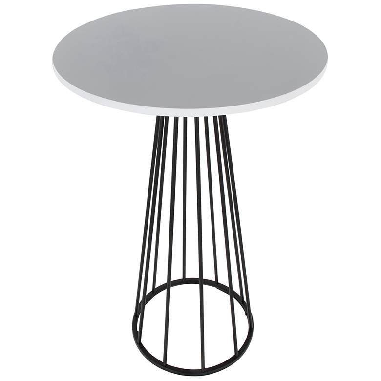 Image 3 Canary Contemporary Bar Table in Black Metal and White Wood by LumiSource more views
