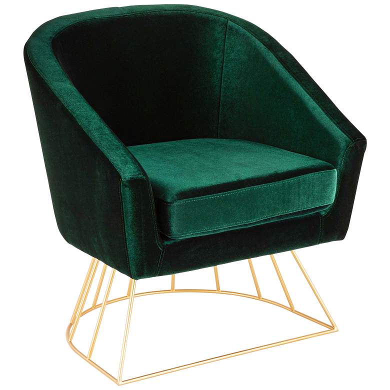 Image 1 Canary Emerald Green Velvet Accent Chair