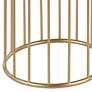 Canary Round Gold Metal Cage Nesting Ottomans Set of 2