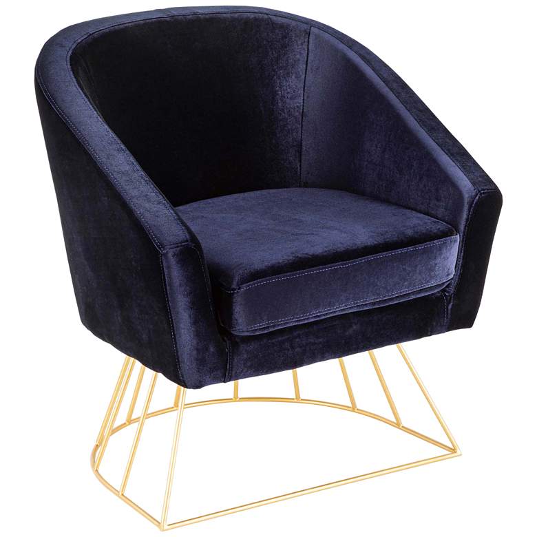 Image 1 Canary Royal Blue Velvet Accent Chair