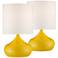 Canary Yellow Droplet Accent Lamp Set of 2 w/ WiFi Smart Sockets