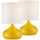 Canary Yellow Droplet Accent Lamp Set of 2 w/ WiFi Smart Sockets