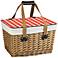 Canasta Red Check Willow Flat-Lidded Picnic Basket