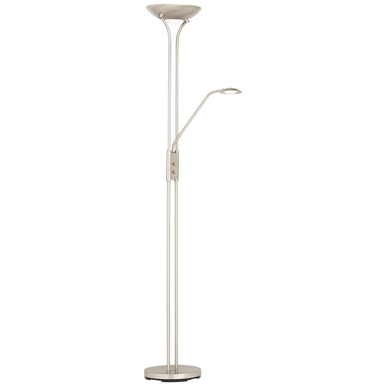 Canby LED Modern Torchiere Floor Lamp with Adjustable Side Reading Light