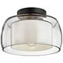 Candace 12 1/2" Wide Graphite Drum Ceiling Light