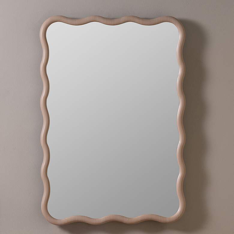 Image 1 Candace 28 inch x 40 inch Maple Wood Wall Mirror